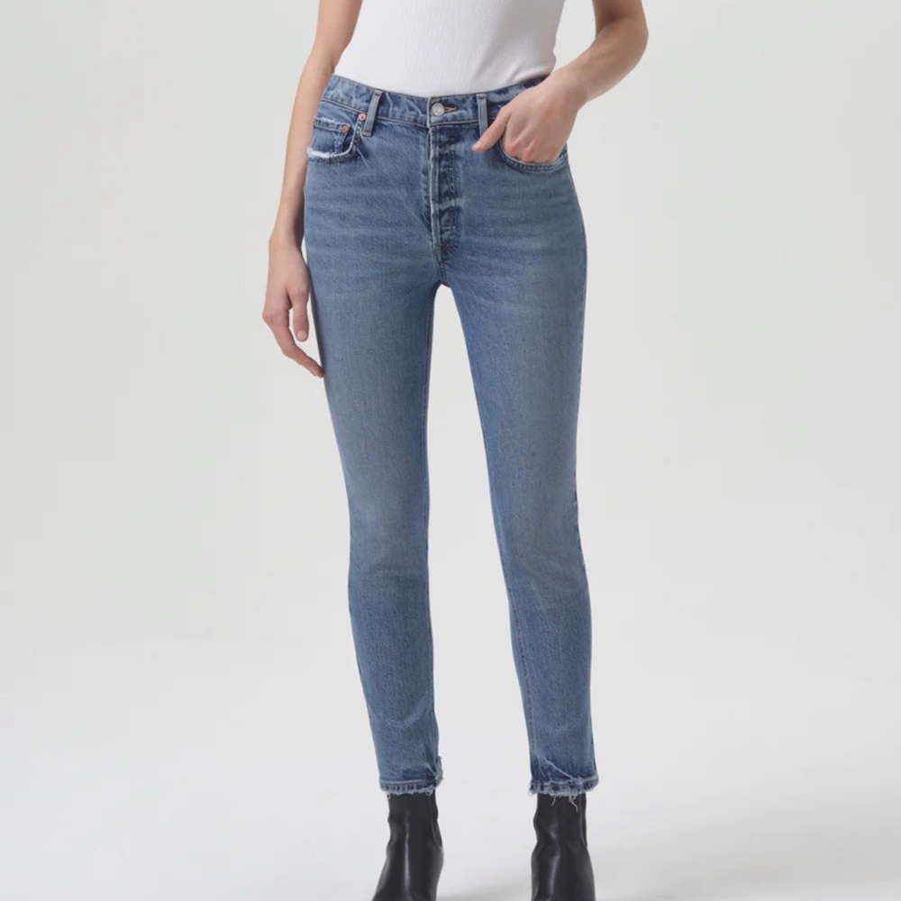 Agolde Mid Wash Skinny Jeans Denim